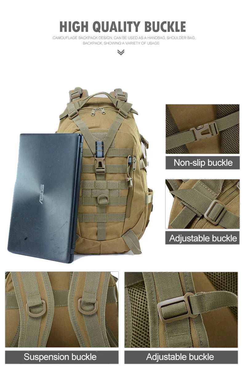 Military Tactical Backpack for Men and Women 35L Army 3 Days Assault Pack Bag Large Rucksack with Molle System