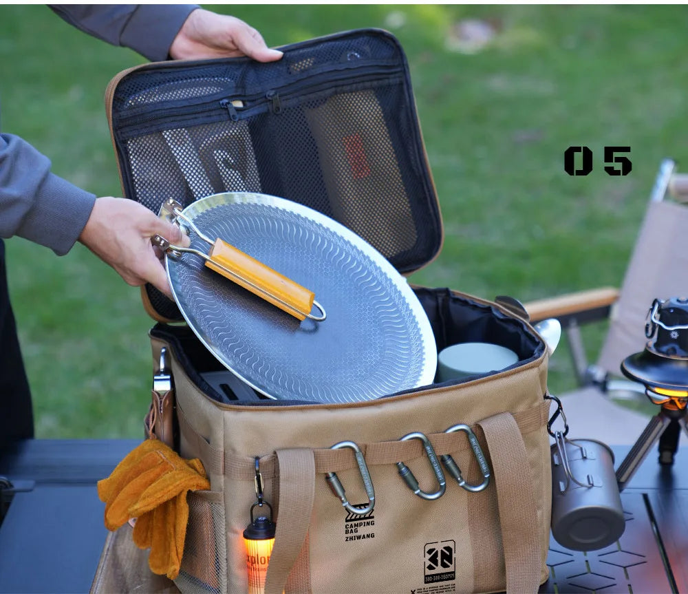 30-42L Tactical Camping Storage Bag - Insulated Folding Box for Picnic, Tableware & Field Equipment Waterproof