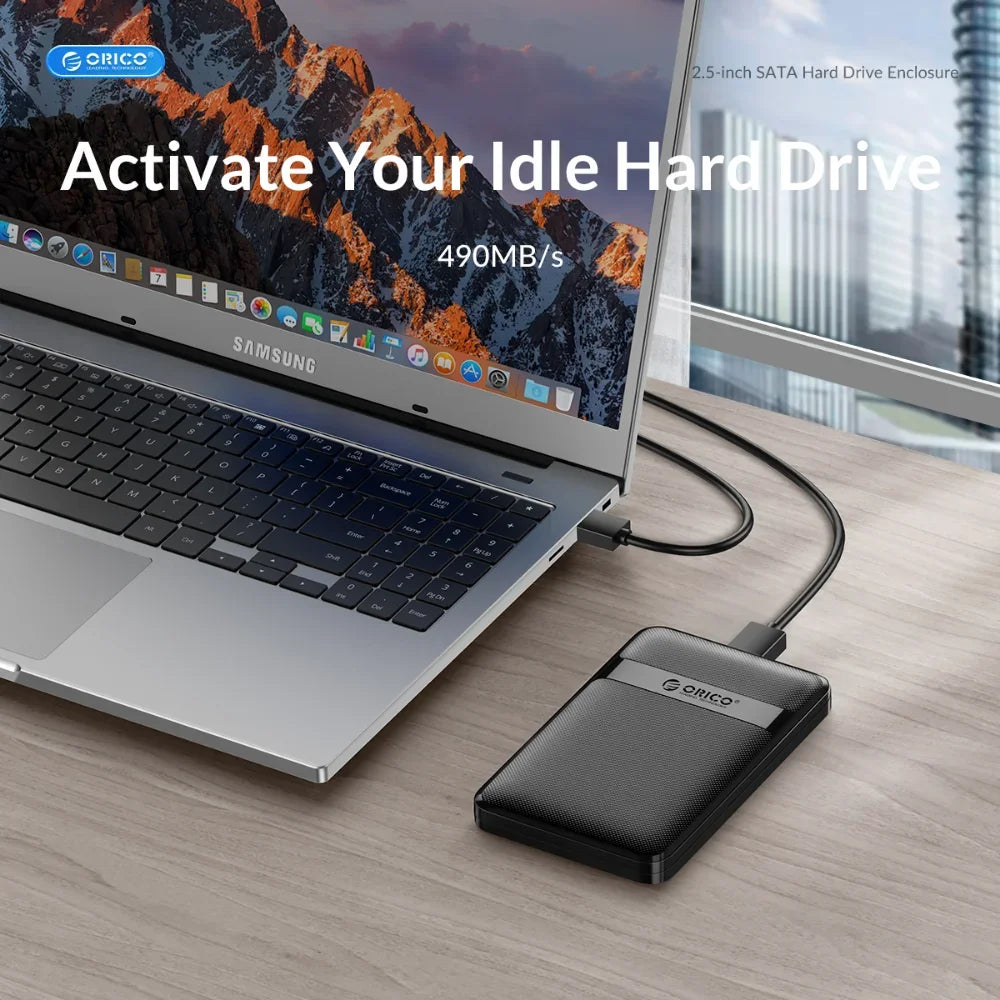 orico 2.5 Inch HDD Case SATA to USB3.0/Type-C Hard Drive Enclosure 6Gbps Max USB-C External SATA HDD enclosure Support Uasp