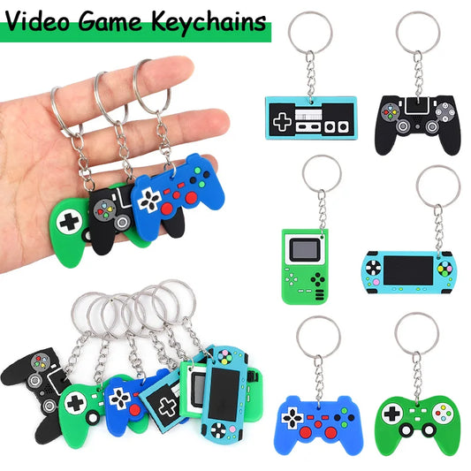 6/12/24Pcs Video Game Machine PVC Keychains Kids Birthday Party Favors Gift for Guest Goodie Pinata Fillers Backpack Pendant Toy