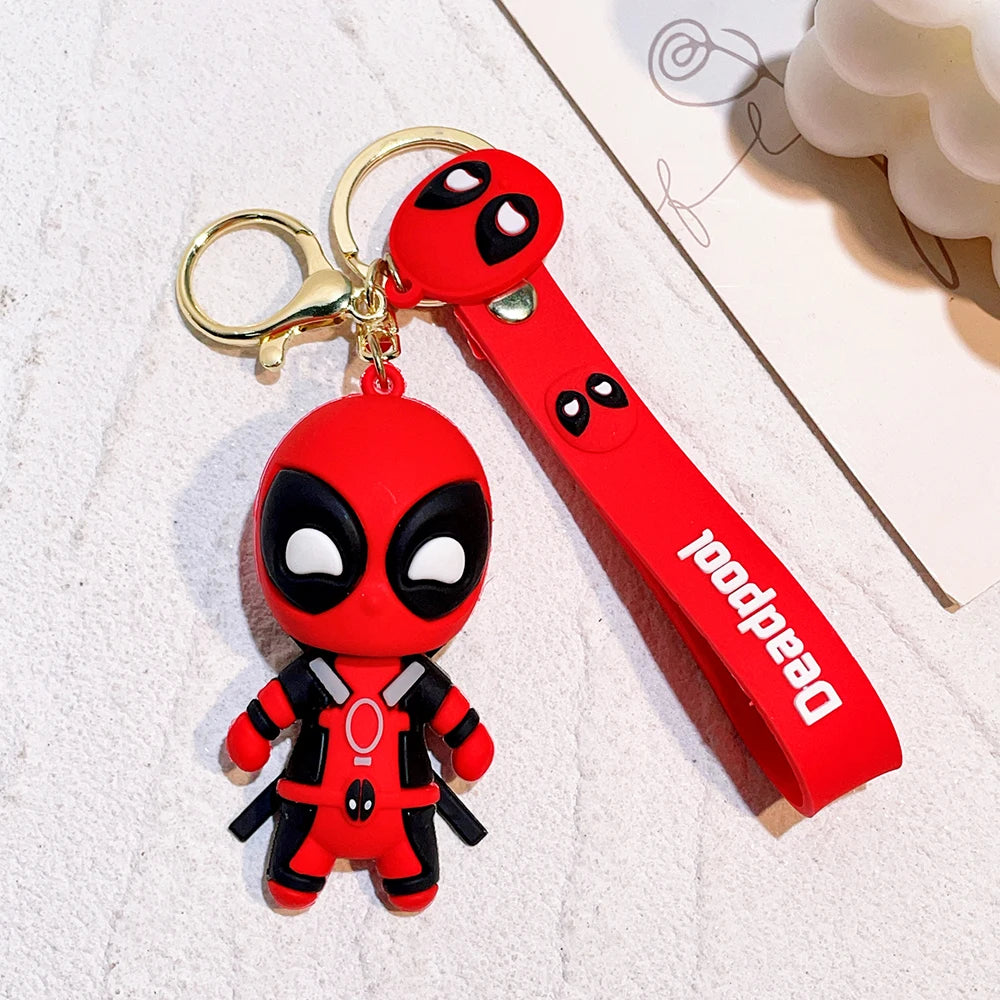 Marvel Deadpool Keychain - Funny Q Version Keyring, Cute Anti-Hero Backpack Charm for Fans & Couples (Gift Idea)