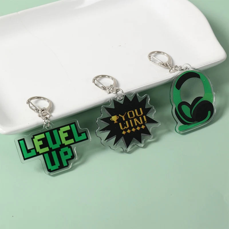 6Pcs Cute GamePad PVC Keychain Video Game on Theme Backpack Pendant for Boys Kids Birthday Game Night Party Favors Party Fillers