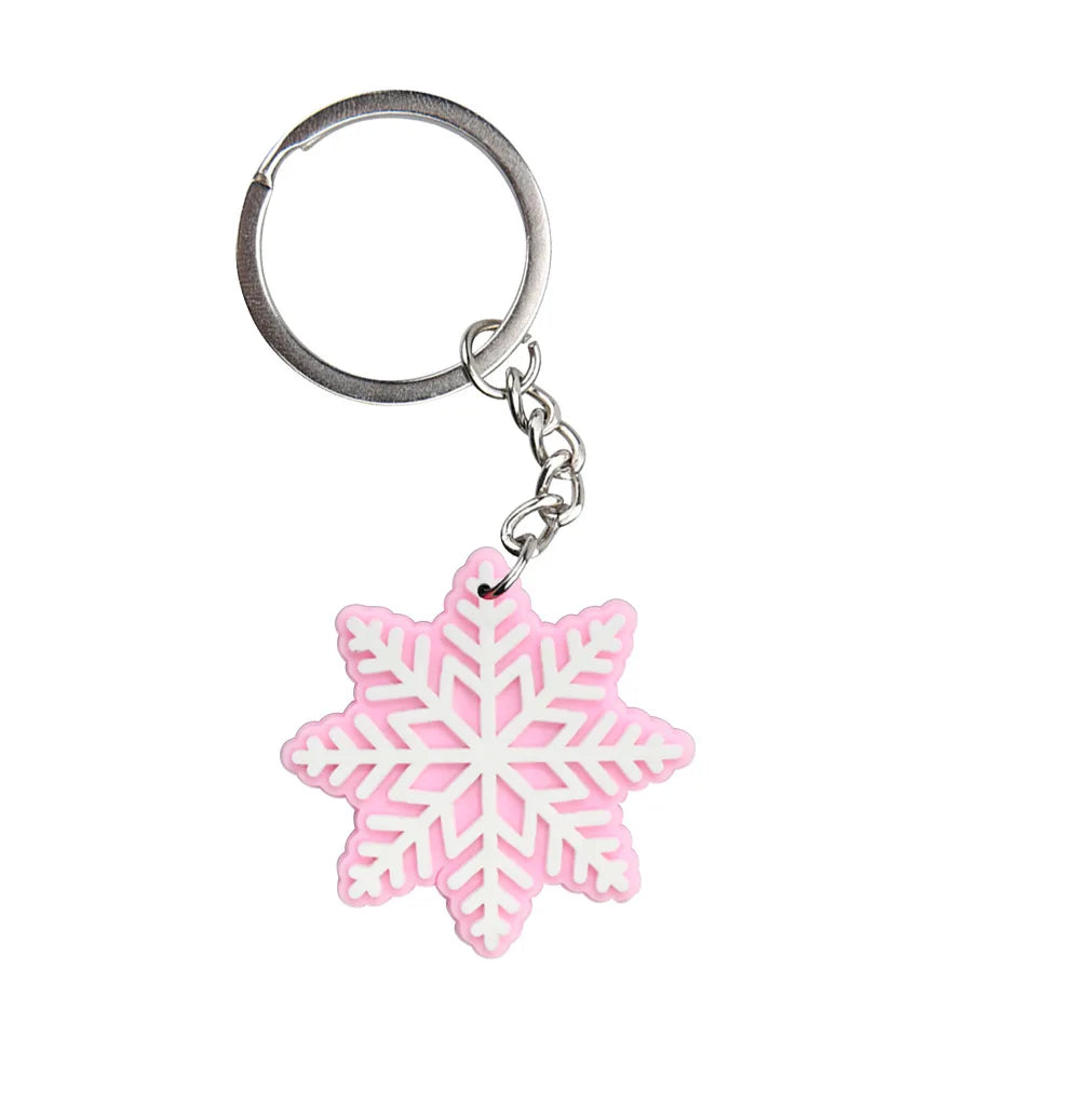Snowflake Series Keychain New 2D PVC Soft Rubber Backpack Decoration Christmas Gift Car Free DIY Keychain Accesorios Bag Charm