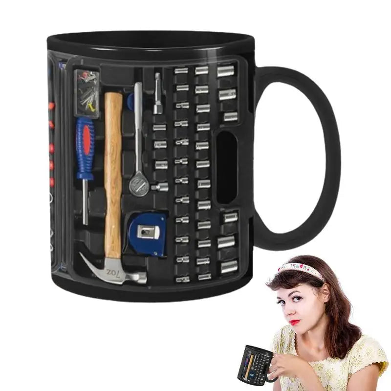 Mechanic Black Mug Black Ceramic Coffee Cup For Mechanics Large Toolbox Coffee Cup Tea Mug For Whiskey Beer Juice Soup Water