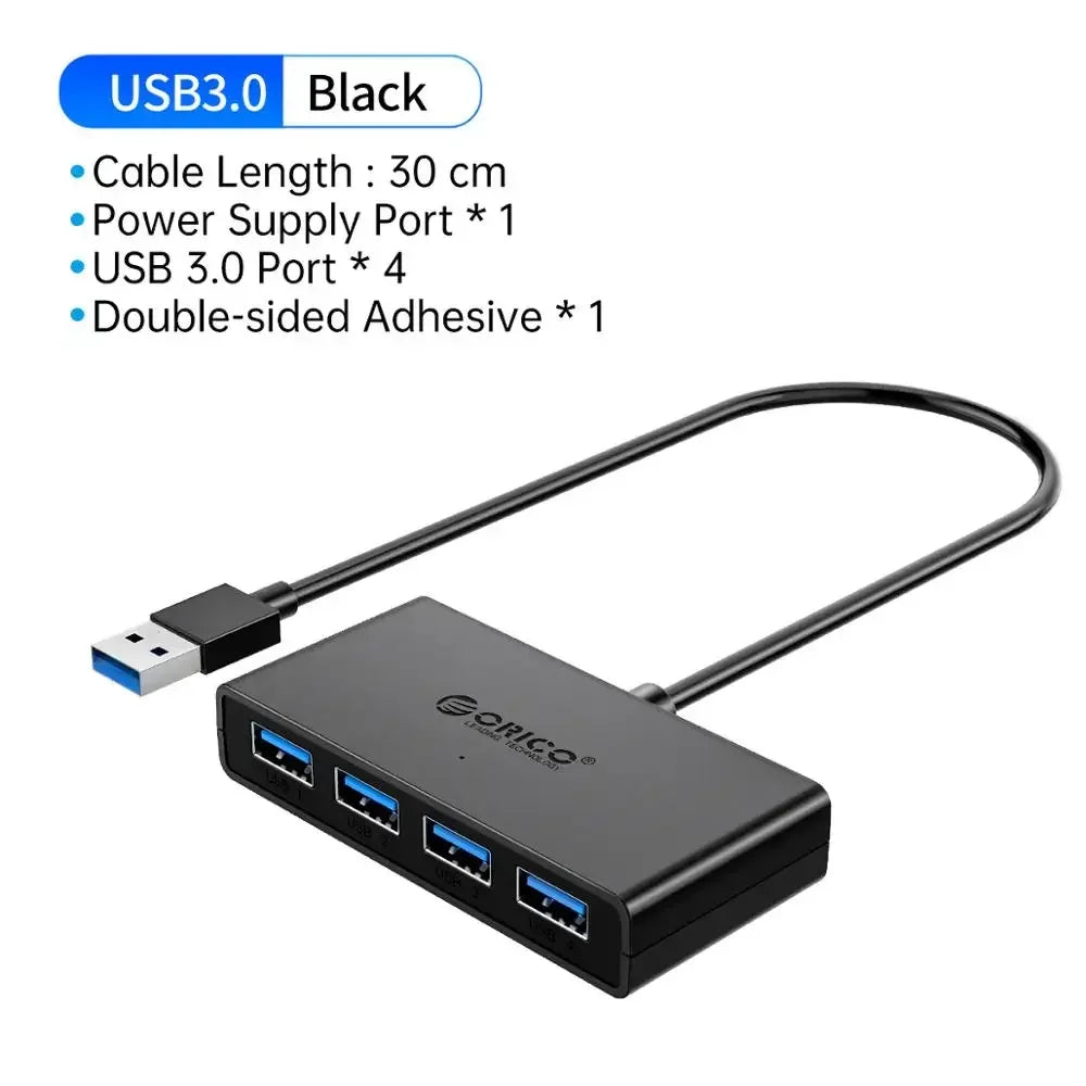 ORICO 4 Port USB 3.0 Splitter USB HUB With Micro USB Power Port Multiple High Speed OTG Adapter for Computer Laptop Accessories
