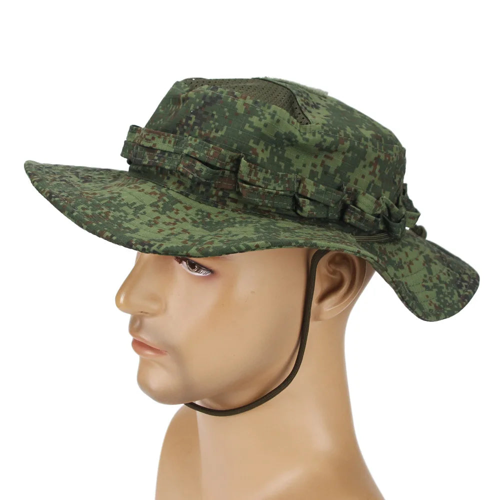 Tactical 2.0 Boonie Hat Summer Mesh Camouflage Combat Cap Multicam Outdoor Sports Training Fishing Hiking Camping Hunting Hats