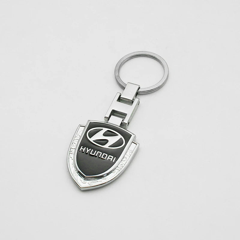 Metal/Leather Car Keychain Badge Emblem For Hyundai Elantra Kona i10 i20 i30 ix25 ix35 Tucson N Line Key Chain Rings Accessories