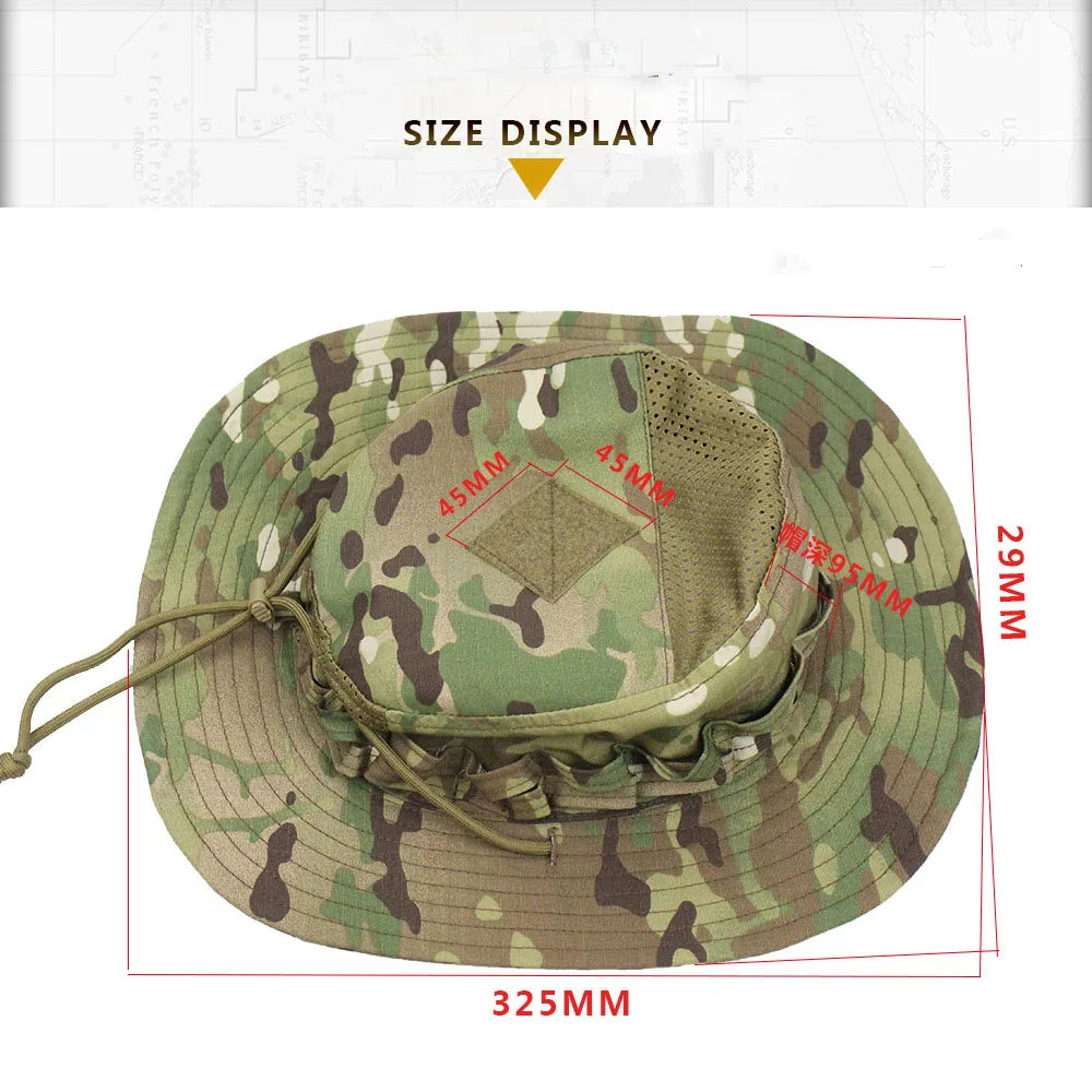 Tactical 2.0 Boonie Hat Summer Mesh Camouflage Combat Cap Multicam Outdoor Sports Training Fishing Hiking Camping Hunting Hats