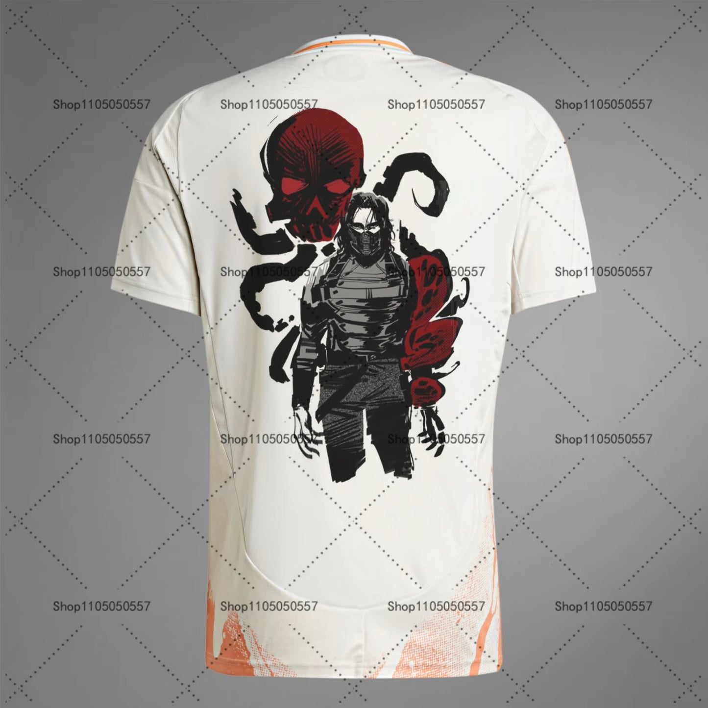 Superhero Soccer Shirt | Features Spider - Man, Venom, Winter Soldier Art | For Marvel Fans & Sports Enthusiasts