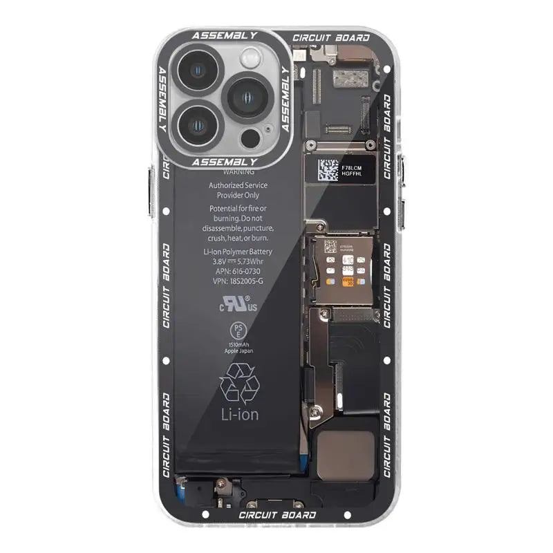 Circuit Board Pattern Phone Case for iPhone 14 15 Pro Max 11 12 Mini 13 Pro Max SE 8 7 Plus XR X XS Max Transparent Soft Cover