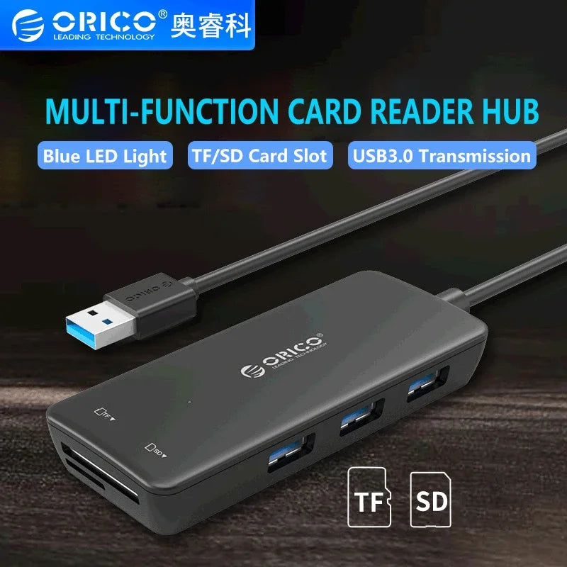 ORICO 5 in 1 USB Hub USB Splitter with TF SD Transmission HUB laptop Expansion Accessories  for MacBook Air Laptop USB 3.0 HUB