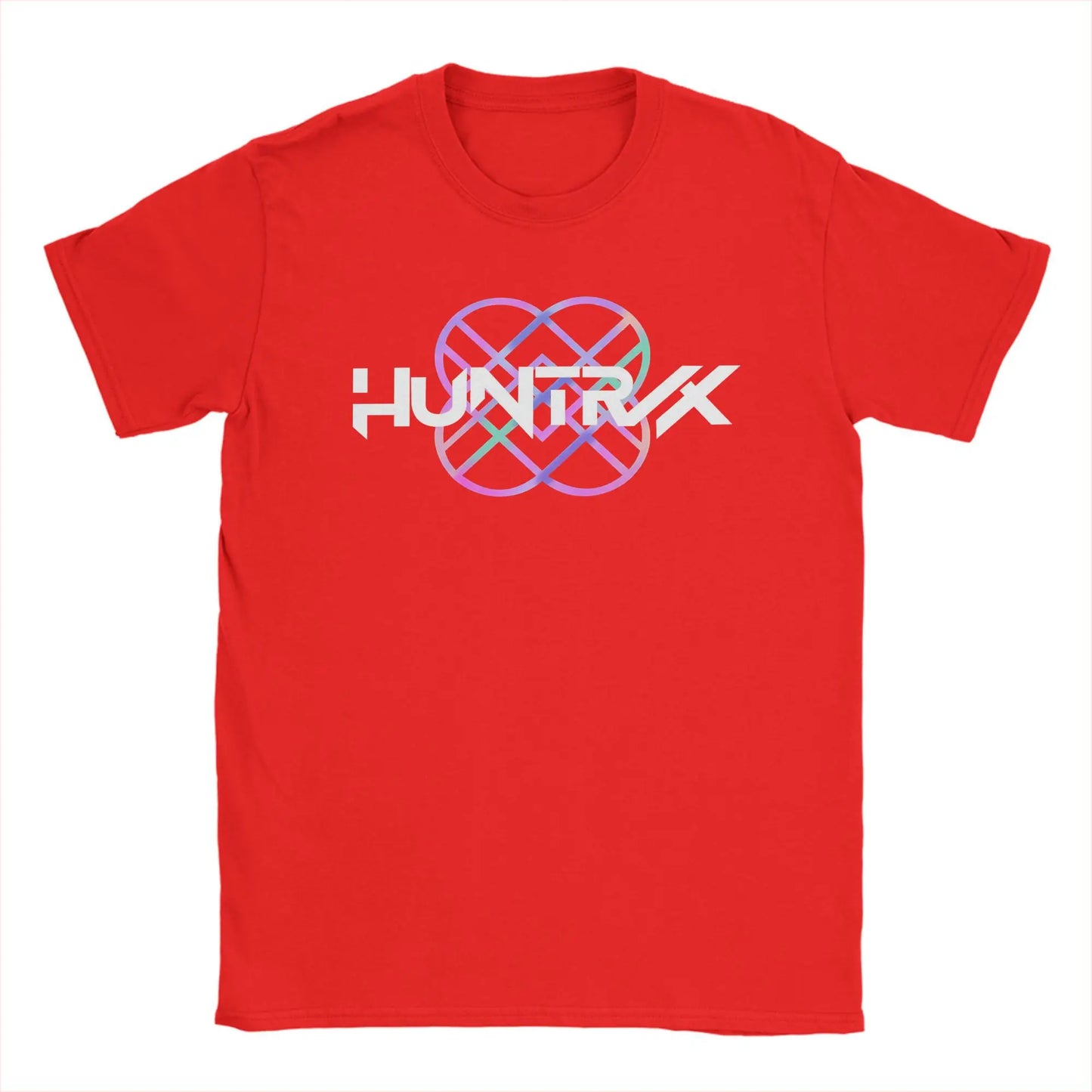 HUNTRX HUNTRIX Logo KPop Demon Hunters Men's T Shirt  Fashion Tees Short Sleeve Crewneck T-Shirts 100% Cotton Big Size Clothing