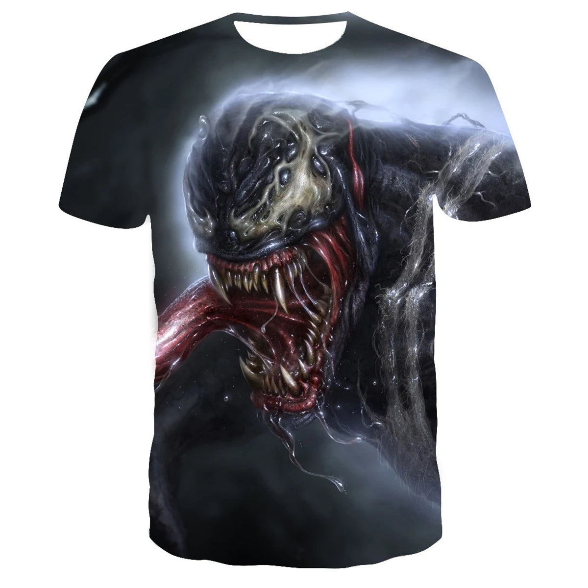 Avengers Venom Printed Sports T-shirt Summer Adult Round Neck Short Sleeve Quick Drying Breathable Top