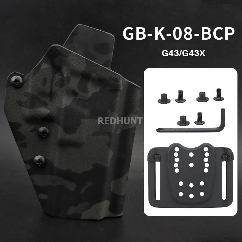 Hunting Gun Holster Kydex Pistol Case Light TLR-1 X400 X300 XC1 Bearing Waist Gun Bag for G17/19/19X/45/43/43X/20/29