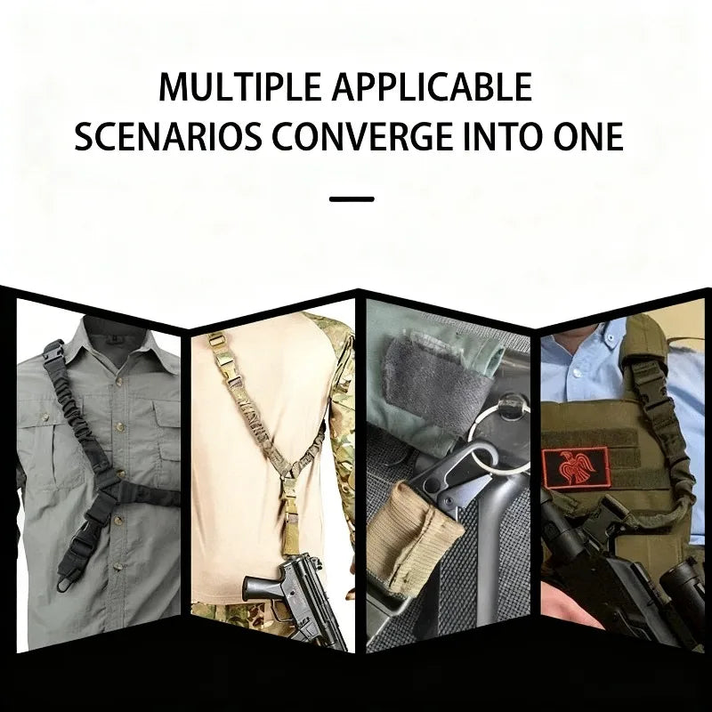 Tactical A-1 20mm Sling Swivel Adjustable 3 Point Bungee Gun Sling Airsoft Rifle Strapping Belt Hunting Shooting Accessories