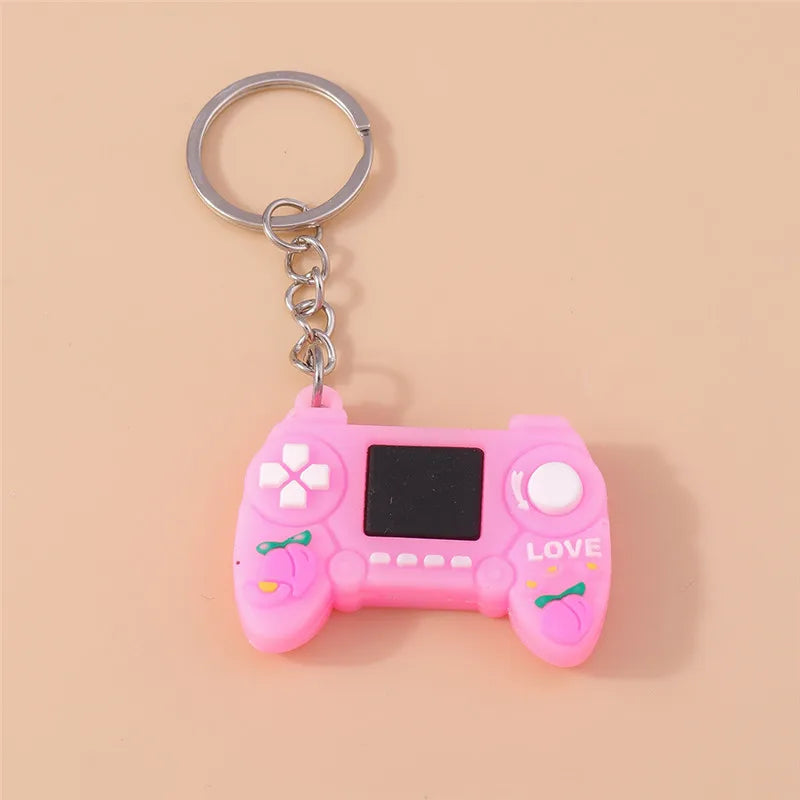 1pc PVC Individual Game Machine Keychain Mini Cartoon Game Console Gamepad Keychains for Boy Bag Pendant Car Key Birthday Gifts