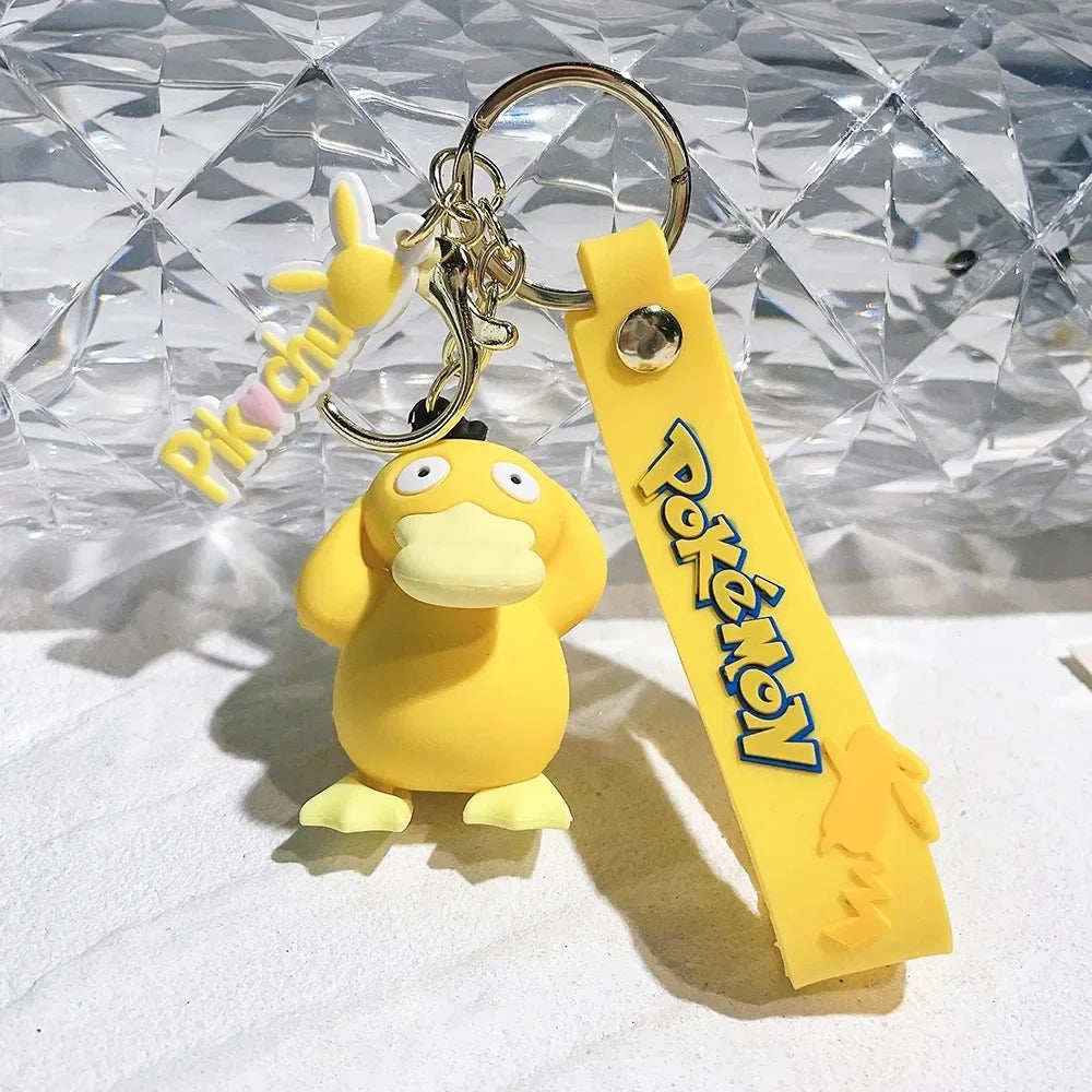 New Pokemon Pikachu Keychain Anime Cartoon Key--Chain Charmander Psyduck Fashion Keyring Pendant Accessories Toys--Kids Gifts