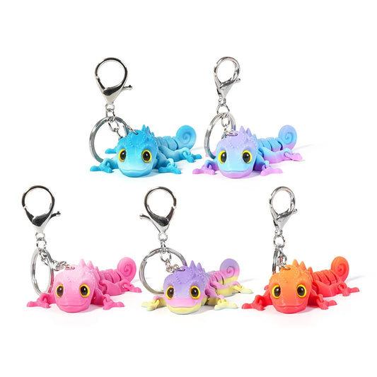 Cartoon 3D Printed Dragon Keychain Movable Joints Creative Backpack Decoration Accessories Unique Figurine Pendant Gifts