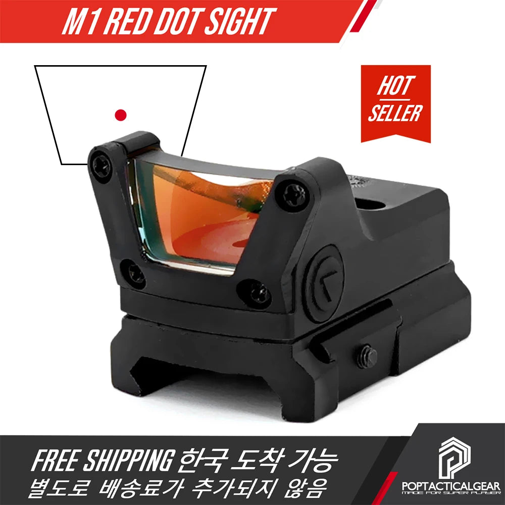 M1 Open 3MOA Green Or Red Dots Sight With Full Original Marking Tactical Airsoft Optics With 20mm Rail And universal mount
