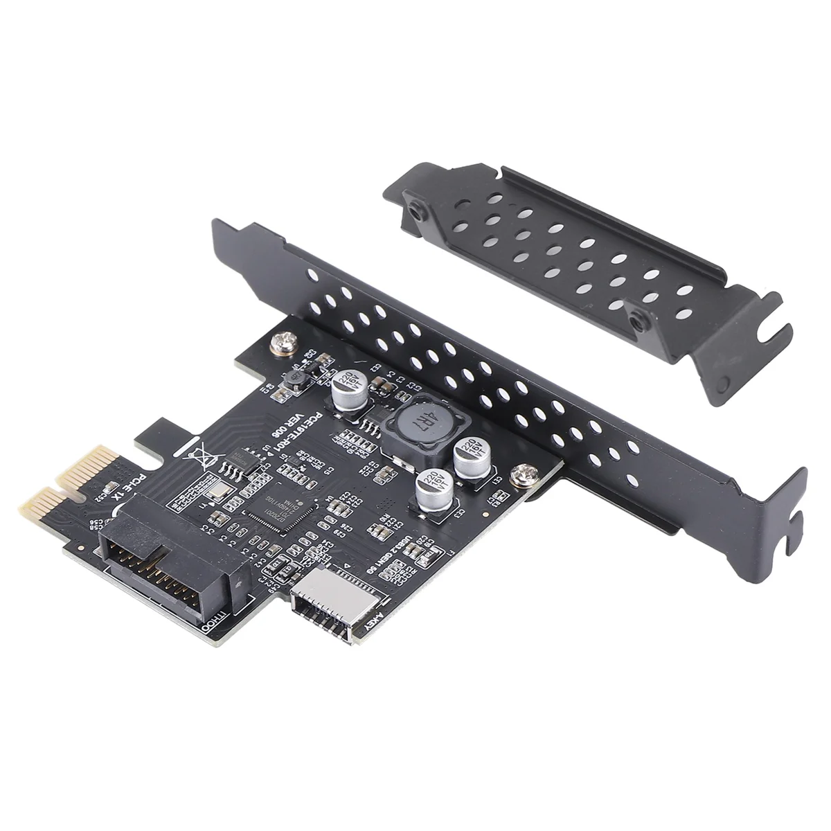 PCI-E 1X To USB 3.2 GEN1 5Gbps 20Pin Front Panel Header (To Type-C Front Panel Header) Front Panel Connector Riser Card