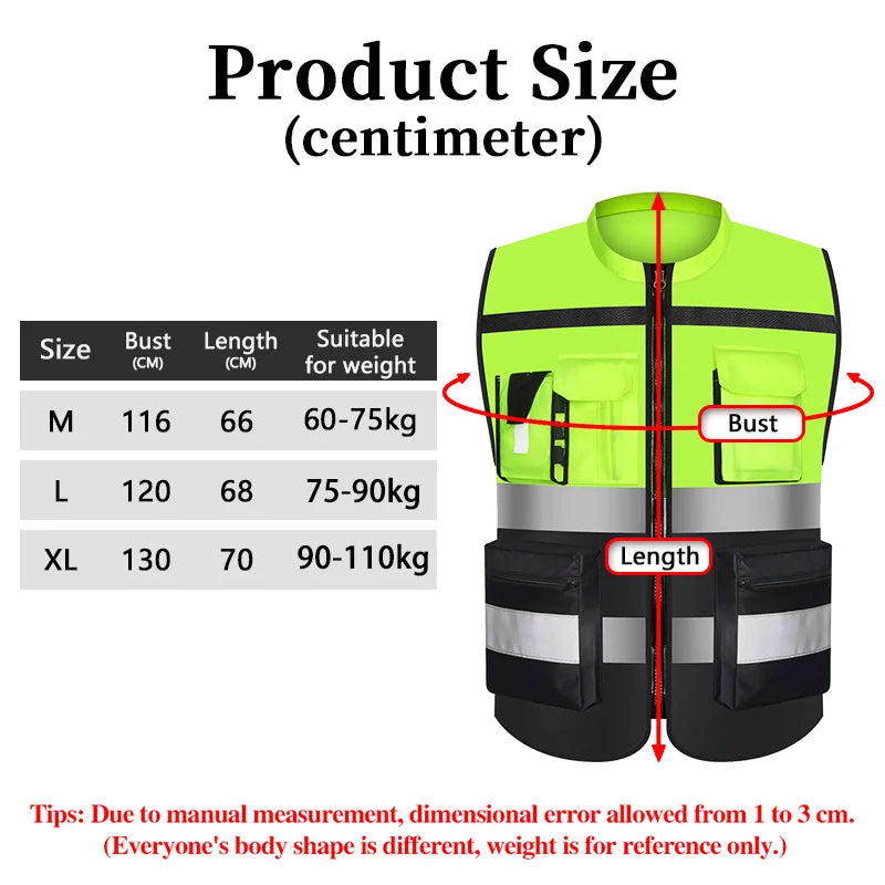 Safety Vest Construction Clothes High Visibility Vest Working Clothes Sports Outdoor Safety Clothing