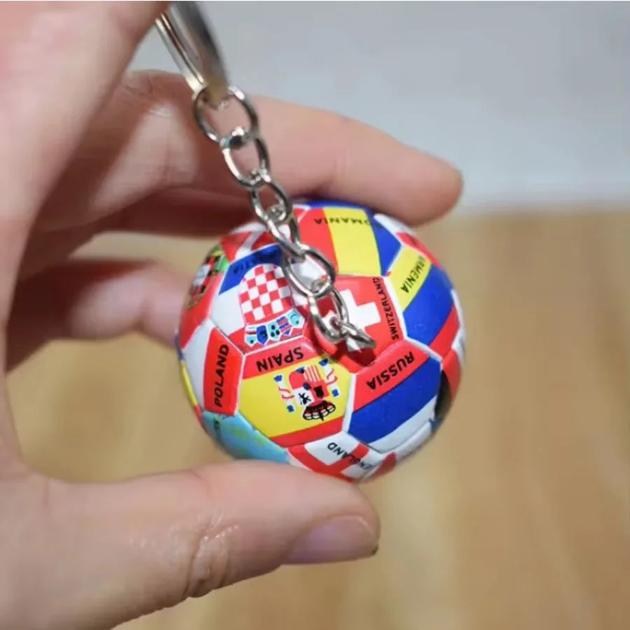 3D Sports Football Keychains Plastic Souvenirs PVC Keyring Men Soccer Fans Keychain Pendant Bag Hanging Decoration Fans Gift