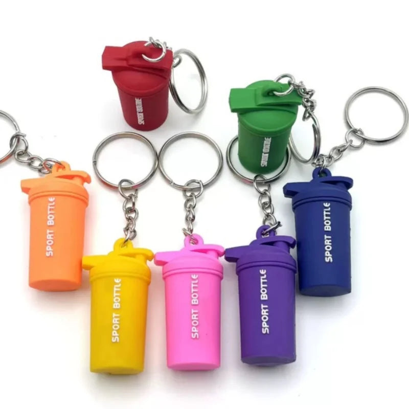 New Mini Shaker Cup Keyring for Gym Lover Shaker Bottle Keychain 7 Color Silicone Gym Gifts Sport Water Bottle Bag Charm