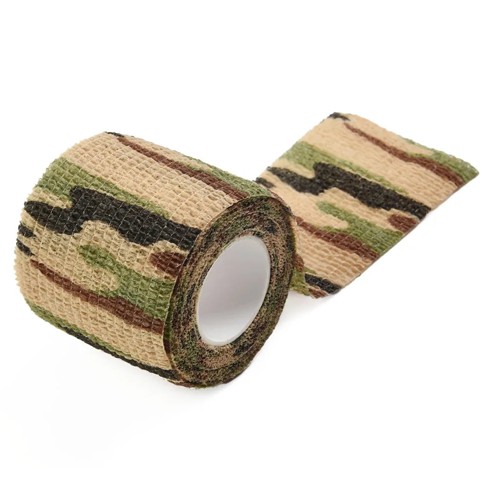 Hand Tool Camo Form Reusable Self Cling Camo Hunting Rifle Provide Insulation Fabric Tape Wrap Polyester Camouflage Equipment
