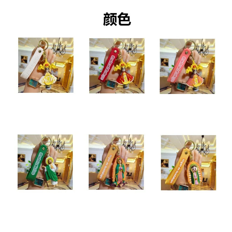 Jesus Cartoon Key Chain PVC Jesus Three-dimensional Silicone Pendant Bag Jesus Key Chain Accessories Birthday Gift