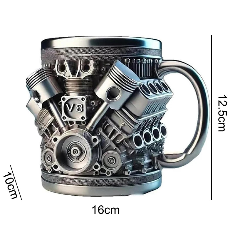 3D Engines Design Mug Engines Stainless Steel Cup Coffee Cup Beer Mugs Funny Drinking Accessories For Home And Office
