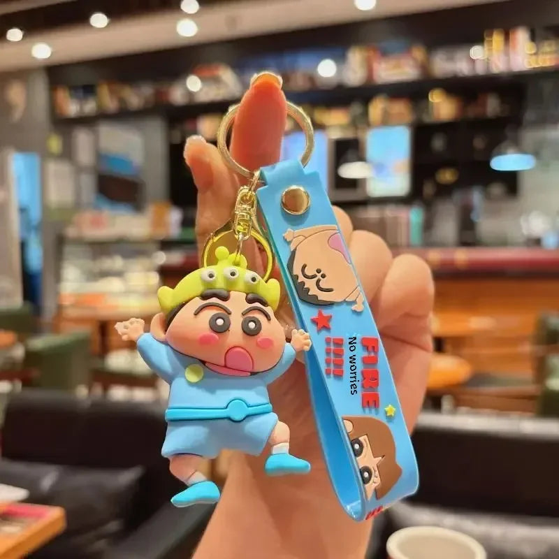 Cartoon Crayon Shinchan PVC Keychain Cute Transformation Doll Bag Pendant Gift Keychain Collectible Toys Backpack Decoration