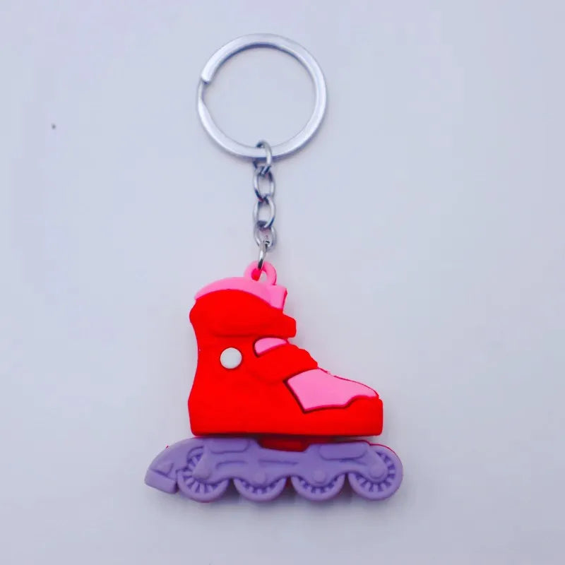 PVC Cartoon Roller Skates Shoes Keychain DIY Jewelry Men Boy Grils Souvenir Party Gifts