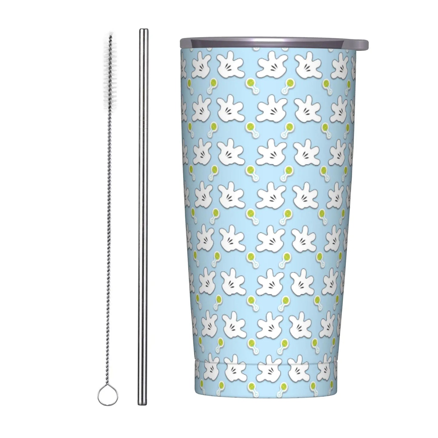 Cartoon Fantasia Mickey Tumbler Vacuum Insulated Magic Wizard Thermal Cup with Lid Straw Office Home Mugs Hot Cold Drink, 20oz