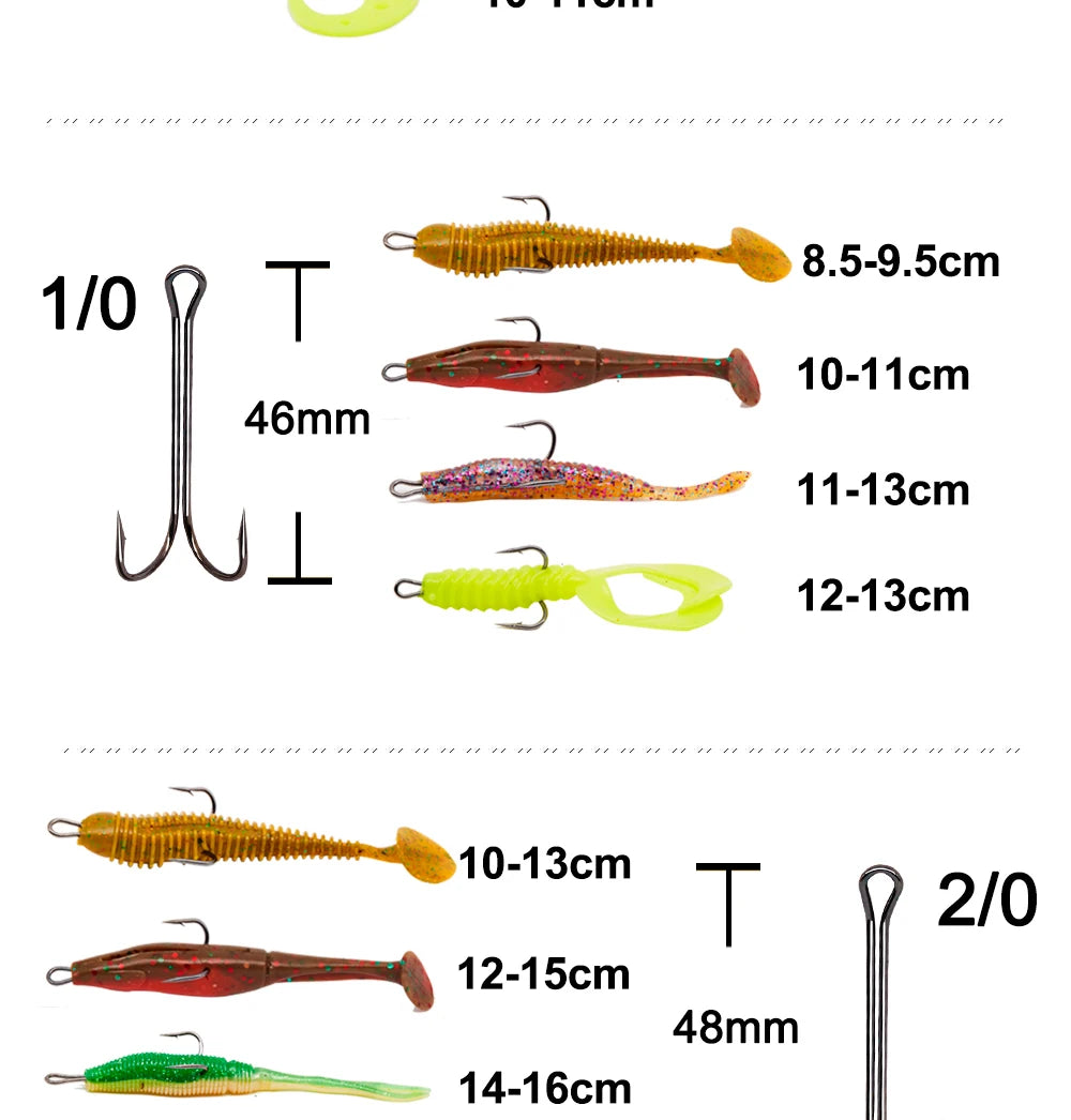 HuntHouse Double Fishing Hook Soft Lure Stainless Steel Weedless Super Sharp 1# 2# 4# 6# 1/0 2/0 3/0 Saltwater Fish Tackle