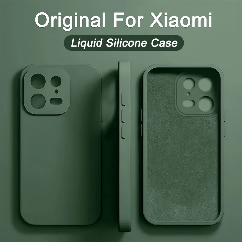 Original Liquid Silicone Phone Case for Xiaomi Mi 13 14 11T 12T 13T Pro Cases Mi 13 12 12S 11 14 Pro Ultra Lite 12X Back Cover