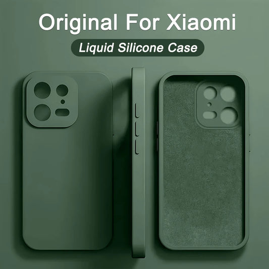 Original Liquid Silicone Phone Case for Xiaomi Mi 13 14 11T 12T 13T Pro Cases Mi 13 12 12S 11 14 Pro Ultra Lite 12X Back Cover