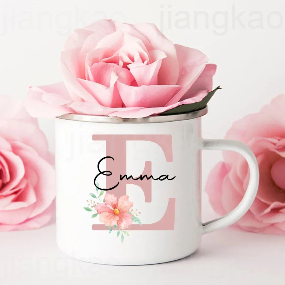 Personalized Mug Initial with Name Cup Custom Coffee Hot Chocolate Mugs Bridesmaid gift wedding birthday christmas Gifts for Her
