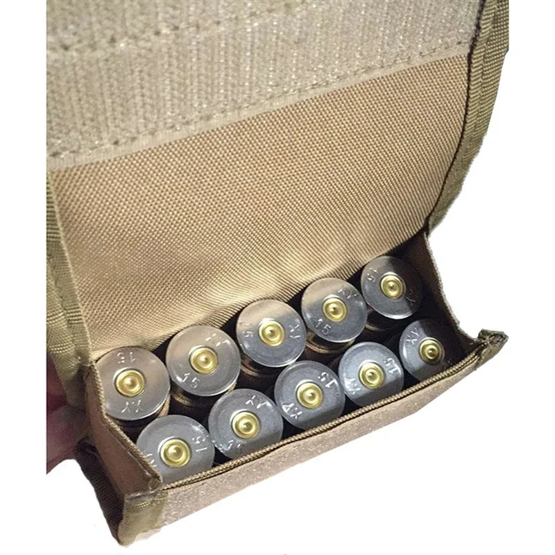 Tactical 10 Round Shotgun Shotshell Reload Holder for 12 Gauge/20G Molle Pouch Ammo Round Cartridge Holder Gun Accessories