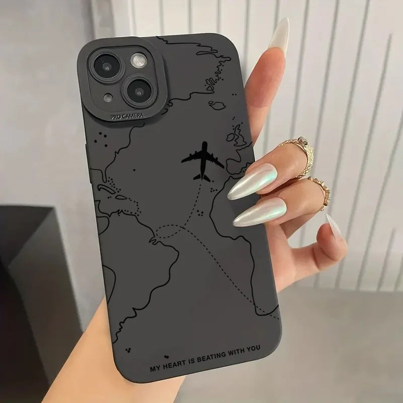 Travel-nspired Airplane Route Desian Case For Xiaomi Mi 11 Lite5G 14T 14 13T 13 12T 12 Poco X7 F5 X5 X3 X6 M6 F6 Pro Back Cover