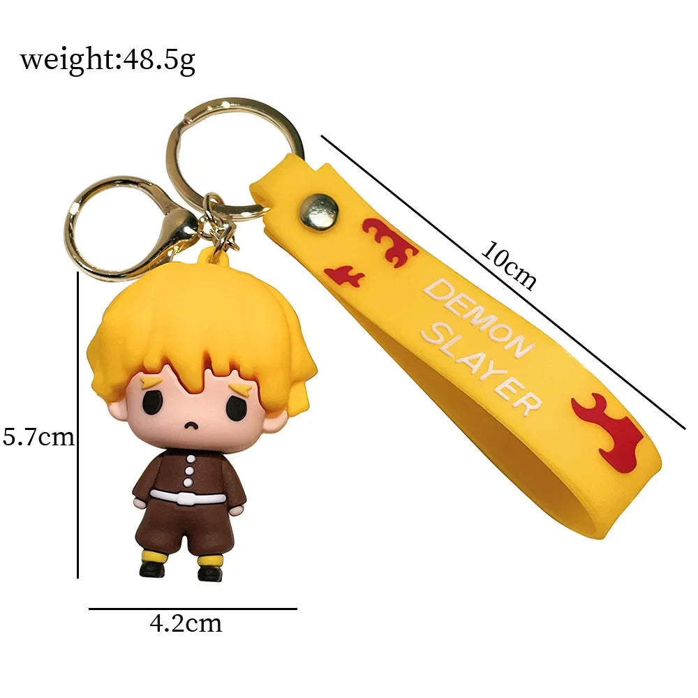 Anime Demon Slayer Pendant Keychain Cute Kamado Tanjirou Rengoku Kyoujurou Keychain Cosplay Keyring Souvenir Gift