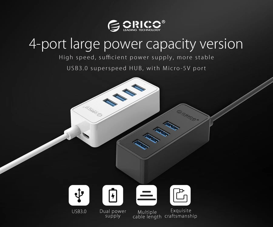 Orico USB 3.0 HUB 5Gbps Dock Station Usb Hub for Mouse Keyboard Compatible with MacBook Pro Air Laptop Desktop PC Splitter
