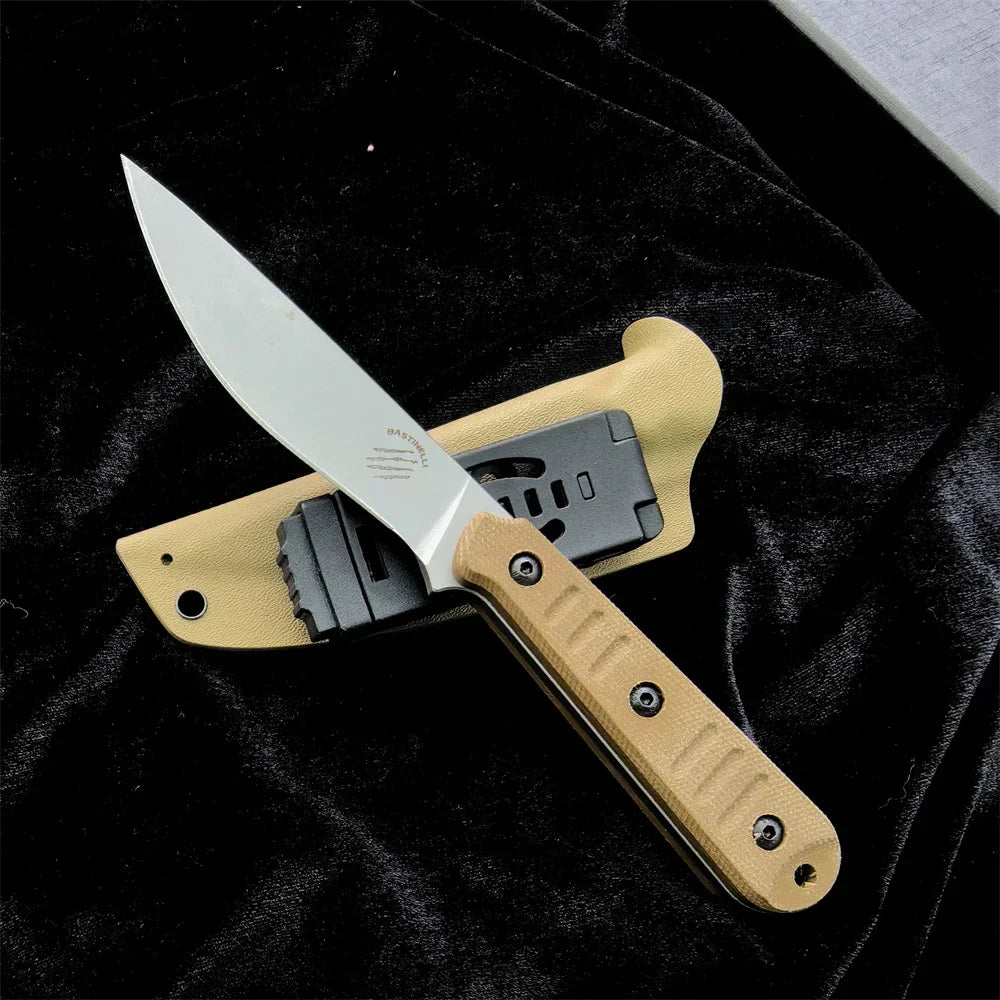 Tactical Fixed Blade Knife with Kydex Sheath - Features 8Cr13MoV Steel and G10 Handle for Outdoor, Combat, and Hunting Use