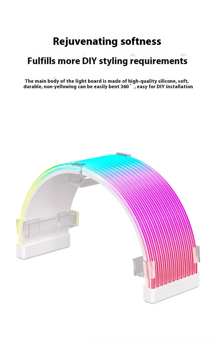 5V 3Pin ARGB Sync PC Cable 8/24PIN Motherboard Power Extension Cable Flexible LED Strip Light DIY Kit for Computer Power Supply