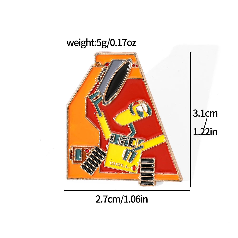 4 Pcs Personality Animation Cartoon Walle Brooch Cute Robot Enamel Pin Metal Badge Jewelry Backpack Clothes Accessories Gift