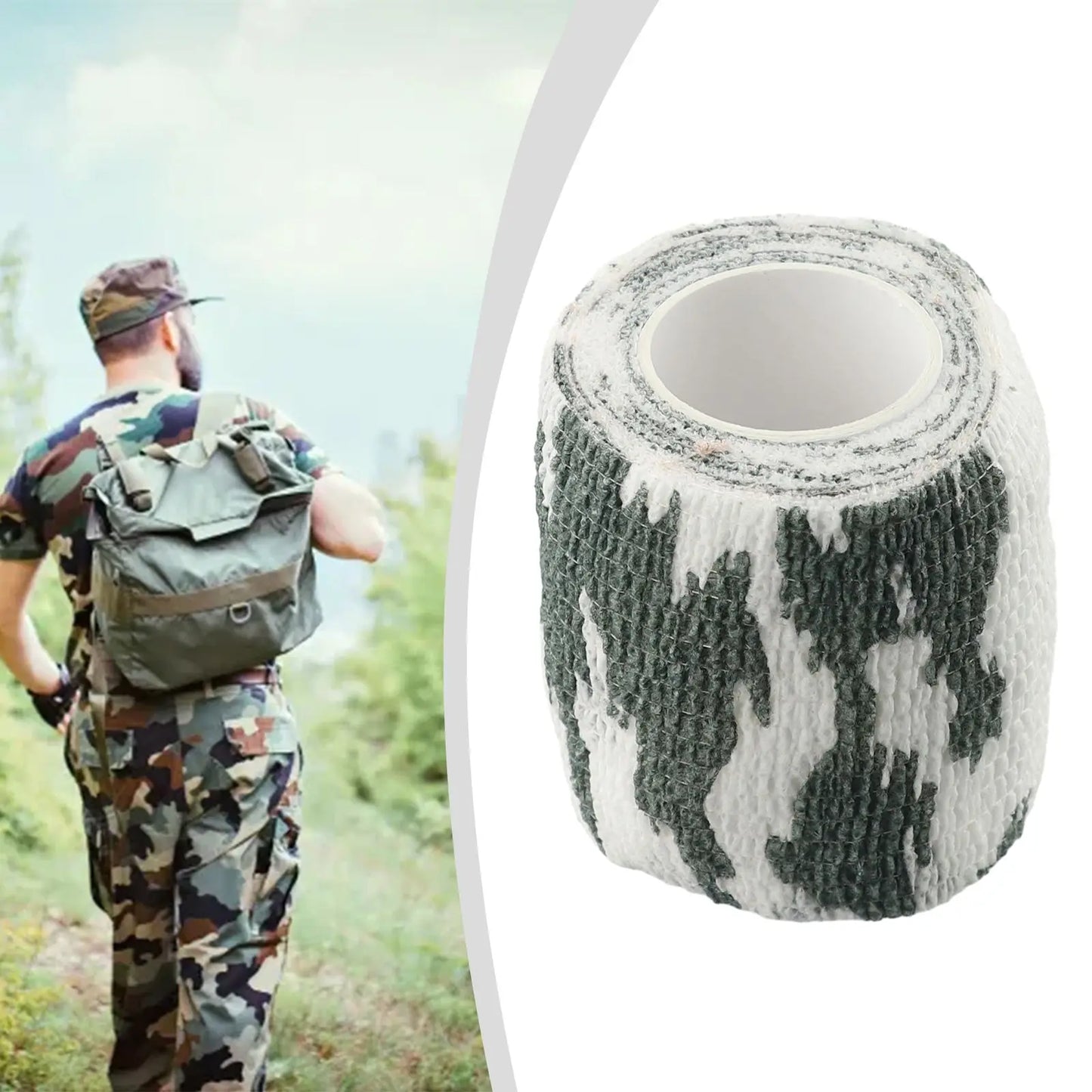 Hand Tool Camo Form Reusable Self Cling Camo Hunting Rifle Provide Insulation Fabric Tape Wrap Polyester Camouflage Equipment