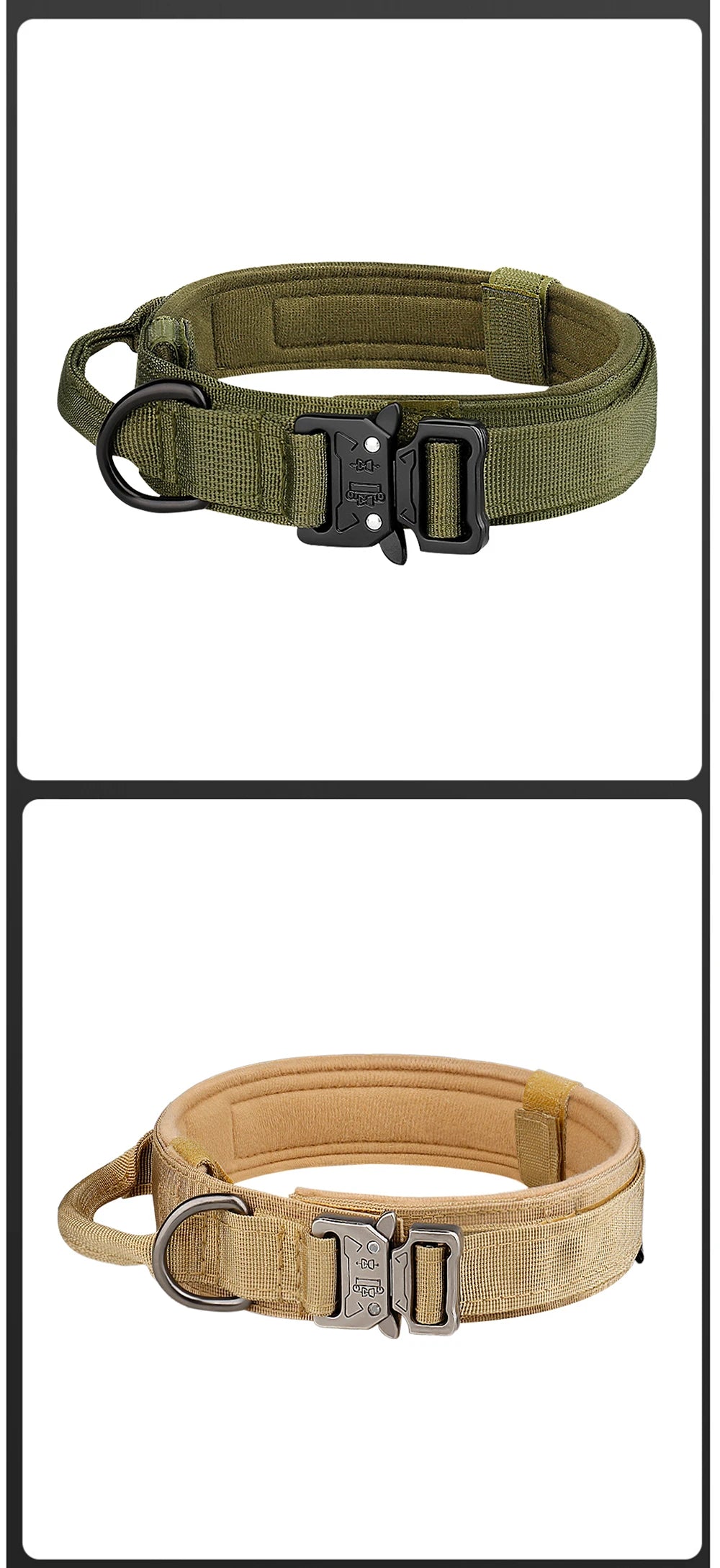 Pet Products Outdoor Tactical Dog Collar Metal Buckle Breathability Nylon Collar Medium and Large Dog Training Neck Collar Dog