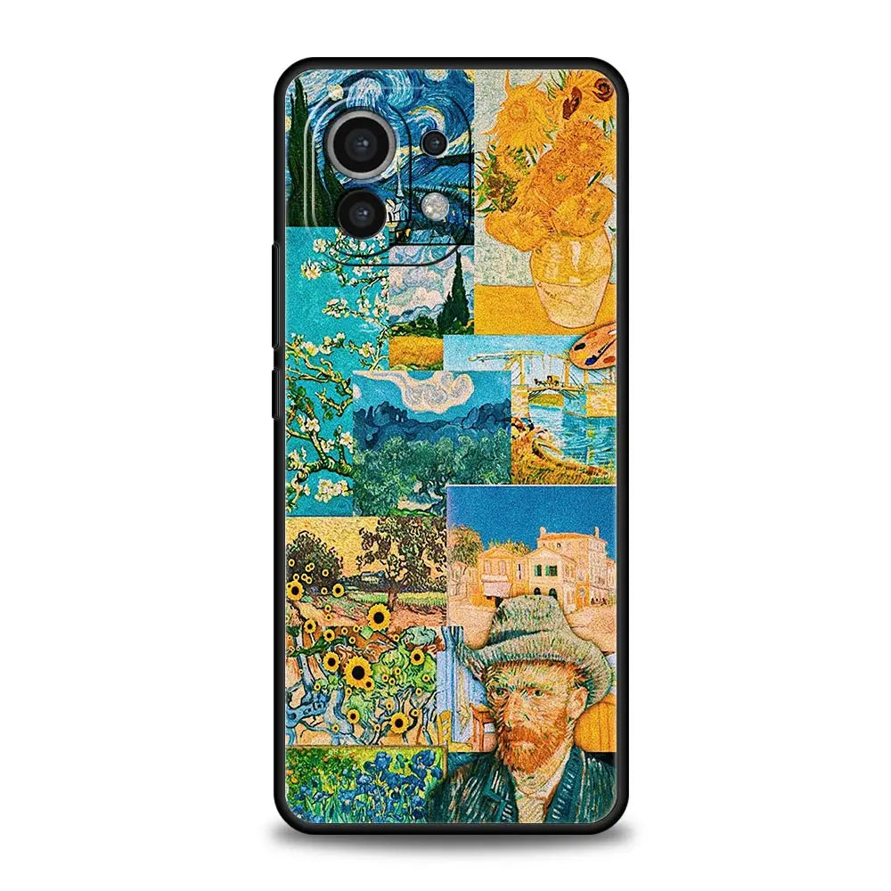 Mona Lisa Van gogh Oil Painting Art Case For Xiaomi 13 12 11 Lite 12T 11T 10T 9T Mi Poco X5 M4 M3 X4 X3 Pro F5 F4 F3 GT 5G Cover