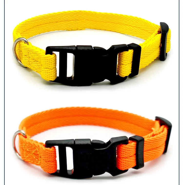 Pet Dog Collar Solid Color Puppy Collars Medium Dogs Quickly Disengaged Pet Dog Training Collar Teddy Bichon Small Dog Collar