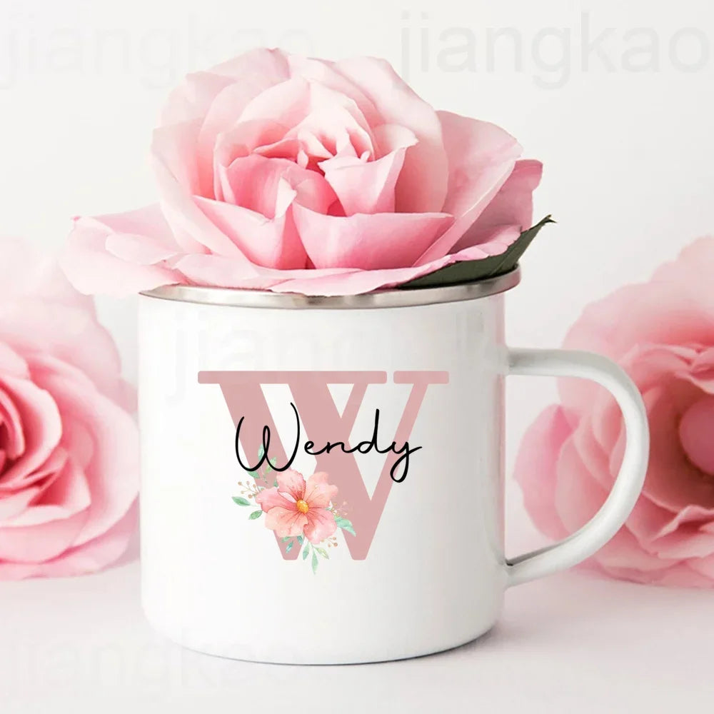 Personalized Mug Initial with Name Cup Custom Coffee Hot Chocolate Mugs Bridesmaid gift wedding birthday christmas Gifts for Her