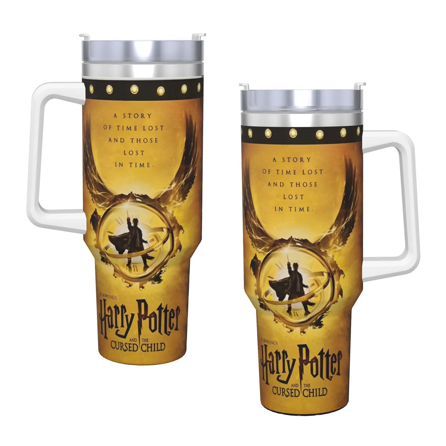 H-HARRY Movie Car Mugs With Straws  P-POTTER Travel Cold and Hot Water Bottle Portable Large Capacity Coffee Mug